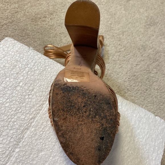 JC JOHN CAMUTO Ankle wrap leather high heels rose gold 6.5 - Picture 9 of 13